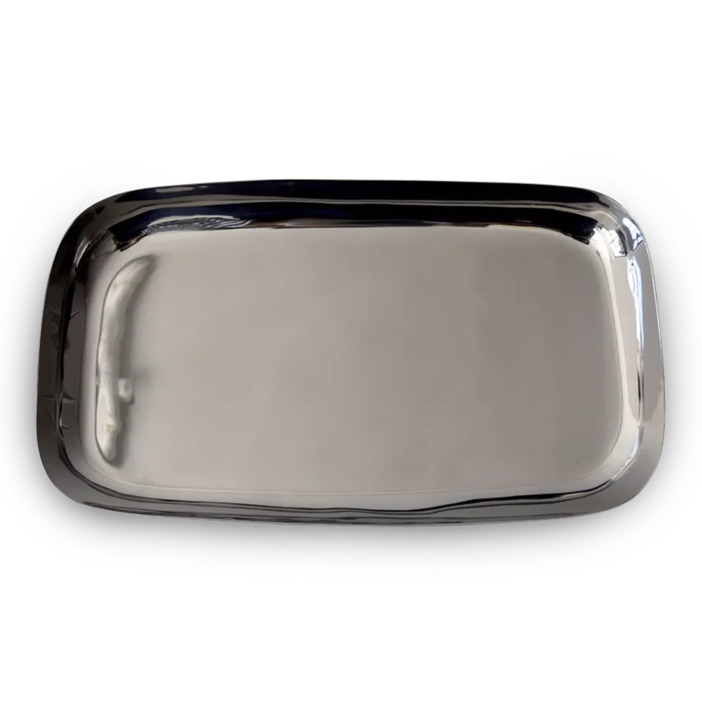 Sculpt Large Platter In Stainless Steel